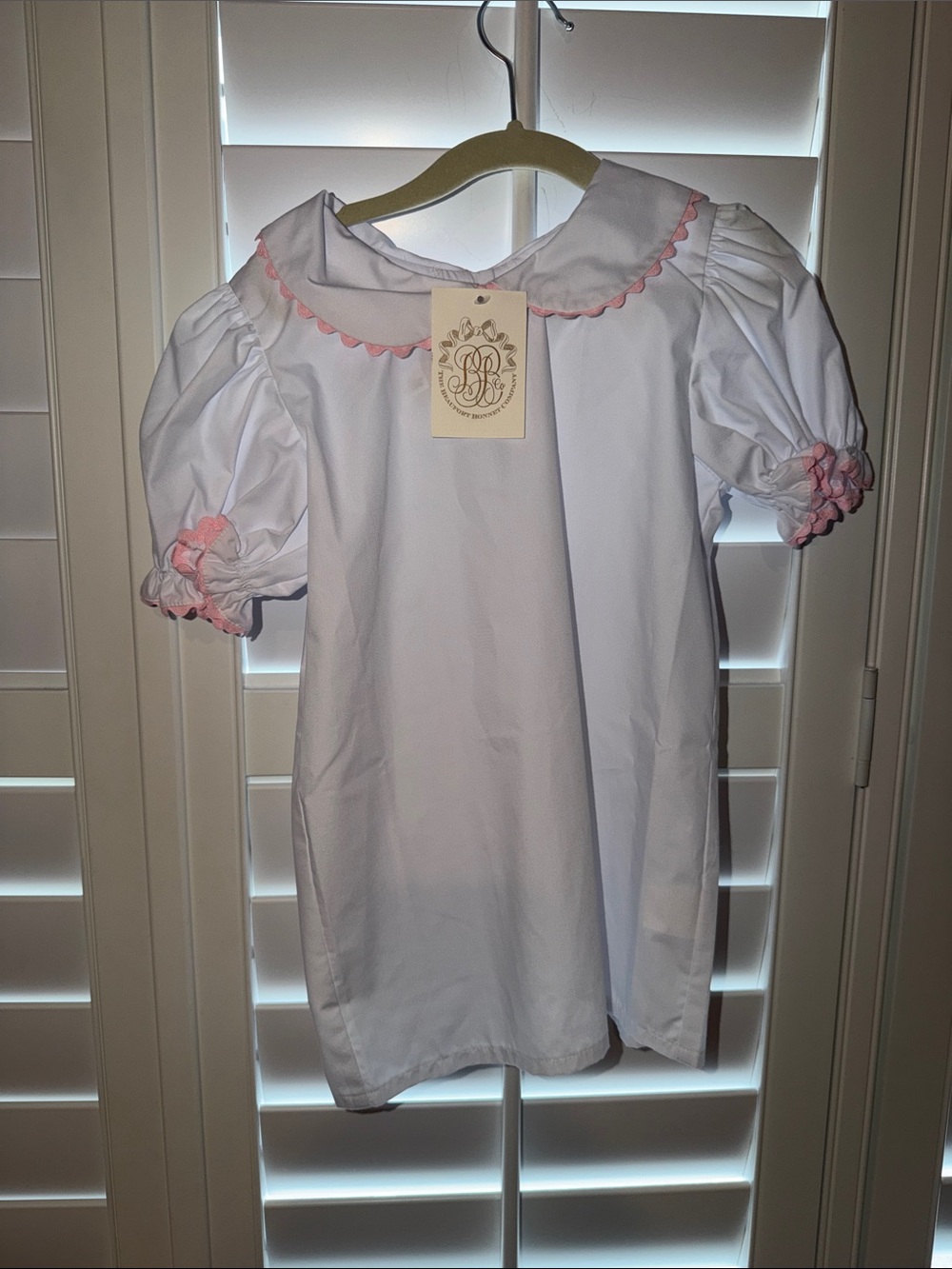 The Beaufort Bonnet Company White Blouse with Pink Trim